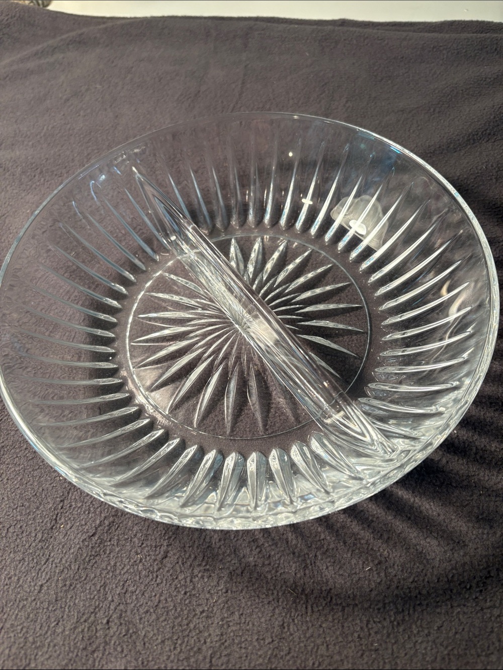 Vintage Princess House highlights lead crystal divide dish